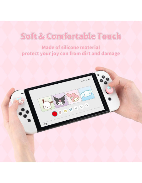Tapas de Joystick Kuitmor para Switch Rosa 4PCS Silicona Tapas de Joystick Kuitmor para Switch Rosa 4PCS Silicona
