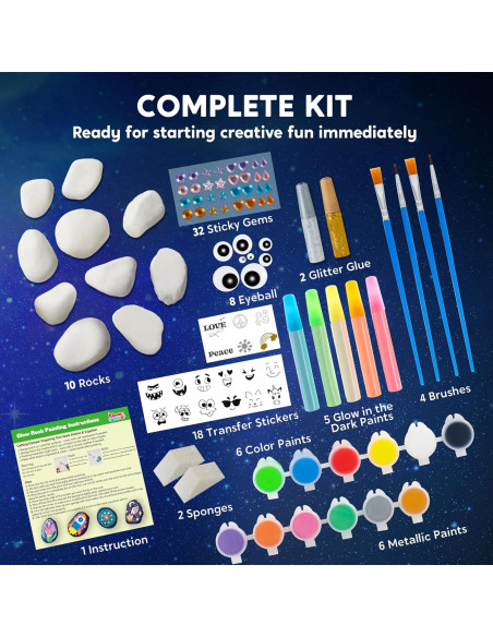 Kit de Pintura de Rocas Brillantes JOYIN - Manualidades para Niños Kit de Pintura de Rocas Brillantes JOYIN - Manualidades para Niños