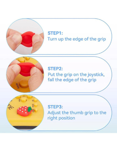 Tapas de Joystick GORGECRAFT 4Pcs Silicona Fruta Switch Tapas de Joystick GORGECRAFT 4Pcs Silicona Fruta Switch