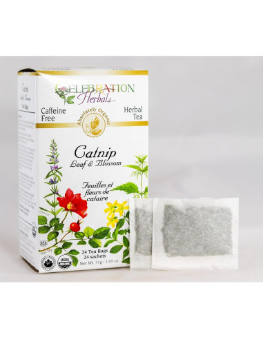 Té orgánico de hoja y flor de hierba gatera Celebration Herbals - 24 bolsas