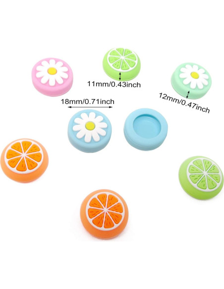 Tapas de Agarre Silicona Honbay 16PCS Joy-Con Limón y Flor Tapas de Agarre Silicona Honbay 16PCS Joy-Con Limón y Flor
