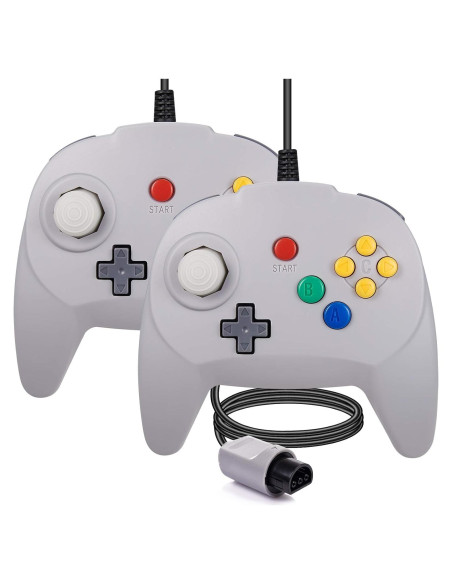 Controlador N64 Suily 2 Pack Joystick Analógico 182 cm Controlador N64 Suily 2 Pack Joystick Analógico 182 cm
