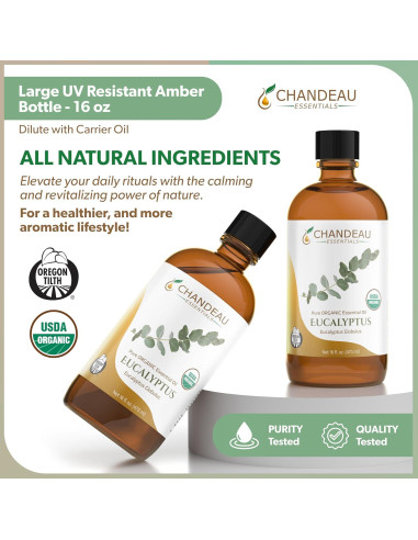 Aceite Esencial Orgánico Puro Eucalipto Chandeau 473 ml