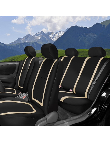 Funda de Asiento Universal FH Group Beige con Alfombrillas Funda de Asiento Universal FH Group Beige con Alfombrillas