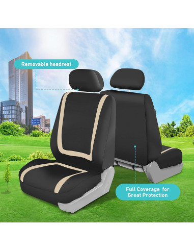 Funda de Asiento Universal FH Group Beige con Alfombrillas