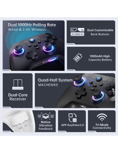 Controlador Bluetooth Machenike G3V2PE para PC/Switch/Android Controlador Bluetooth Machenike G3V2PE para PC/Switch/Android