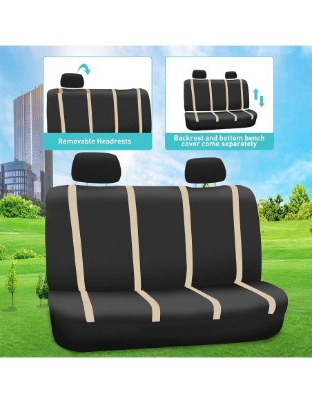 Funda de Asiento Universal FH Group Beige con Alfombrillas Funda de Asiento Universal FH Group Beige con Alfombrillas