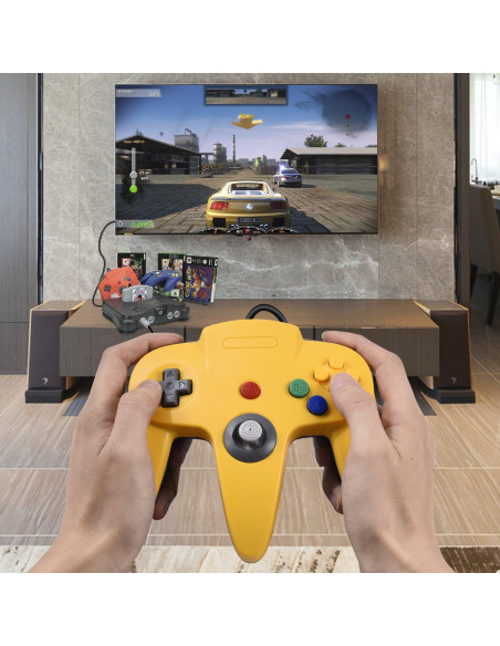 Controlador N64 miadore Amarillo y Azul para Consola Controlador N64 miadore Amarillo y Azul para Consola