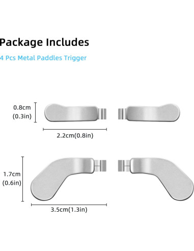 Palancas de Metal Mcbazel para Xbox Elite 2 - 4 Pcs Plata