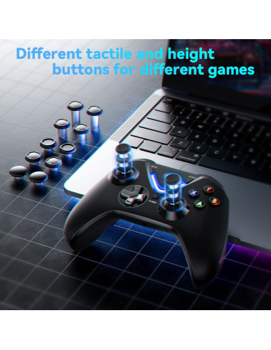 Controlador Inalámbrico RALAN para Xbox y PC, Negro