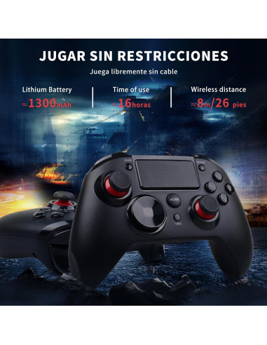 Controlador Inalámbrico RALAN PS4 Batería 1300mAh y Audio 3.5mm