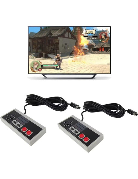 Paquete 2 Controladores Retro NGHTMRE 3m para Nintendo NES Paquete 2 Controladores Retro NGHTMRE 3m para Nintendo NES