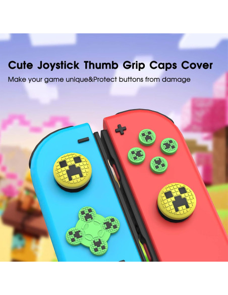 Tapa de agarre Joycon AUDHEID 7 piezas verde y amarillo Tapa de agarre Joycon AUDHEID 7 piezas verde y amarillo