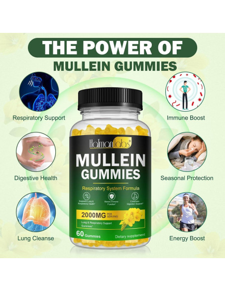 Gomitas de Mullein Daoxinchen 60pcs - Apoyo Pulmonar y Respiratorio Gomitas de Mullein Daoxinchen 60pcs - Apoyo Pulmonar y Respiratorio