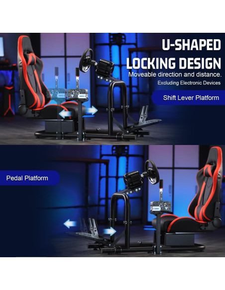 Cockpit de Simulador Marada con Asiento Rojo Ajustable Cockpit de Simulador Marada con Asiento Rojo Ajustable