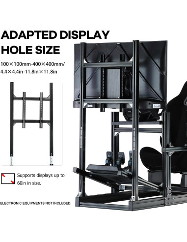 Soporte Simulador de Carreras Anman Cockpit Ajustable 154x80cm