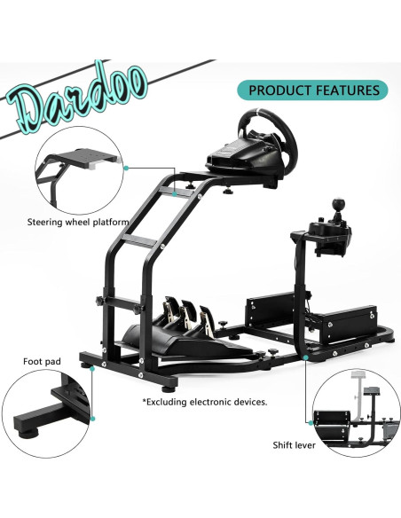 Cockpit Simulador de Carreras Dardoo Soporte Ajustable Cockpit Simulador de Carreras Dardoo Soporte Ajustable