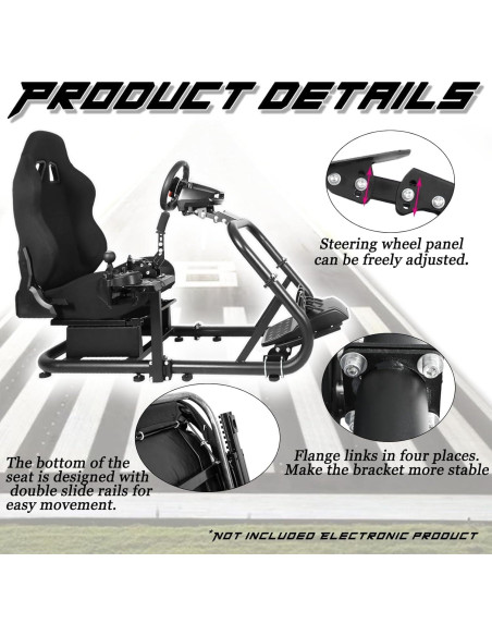 Cockpit Simulador de Carreras Anman Ajustable 135x81cm Cockpit Simulador de Carreras Anman Ajustable 135x81cm