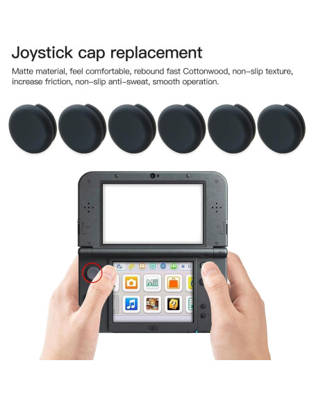 6 Tapas de Repuesto Joystick Pulgar Gris Compatible Nintendo 3DS 6 Tapas de Repuesto Joystick Pulgar Gris Compatible Nintendo 3DS