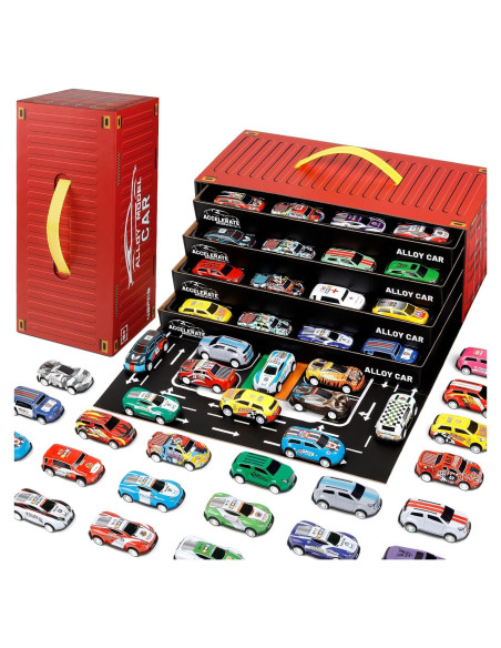 Juego de 48 Coches de Retroceso Bublonics - Juguetes para Niños Juego de 48 Coches de Retroceso Bublonics - Juguetes para Niños