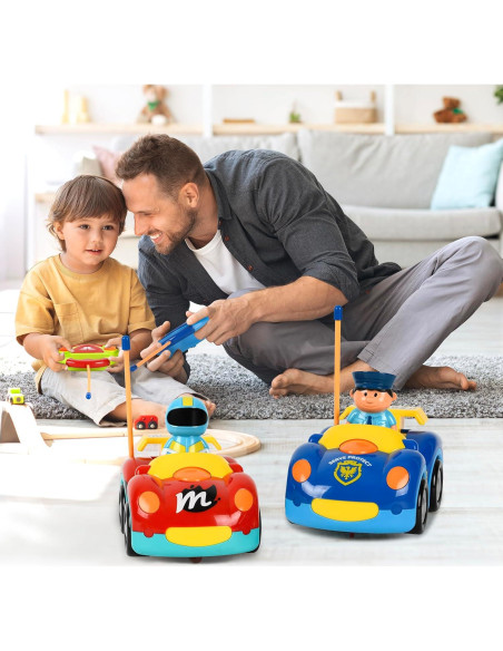 Coches RC Haktoys 2-Pack - Policías y Carreras para Niños Coches RC Haktoys 2-Pack - Policías y Carreras para Niños