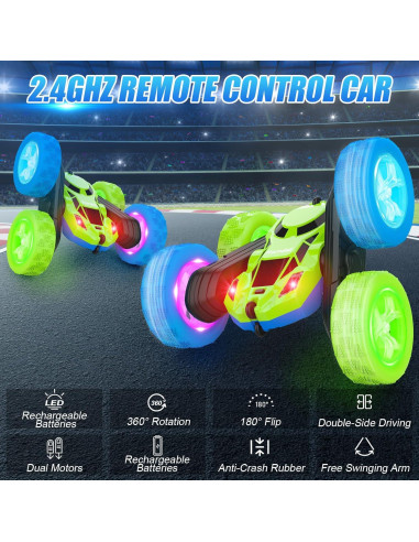 Coche RC Acrobático Hamdol T2 360 Doble Cara 10 KM/H