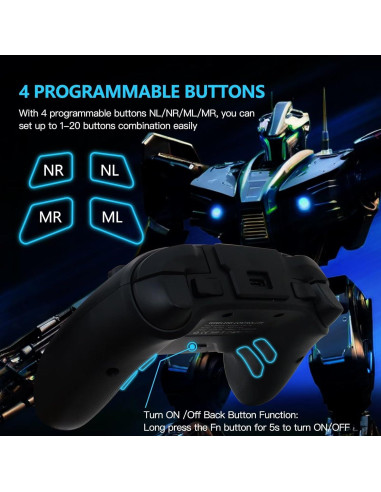 Controlador Bluetooth Inalámbrico LINGSEE con Joysticks y Gatillos