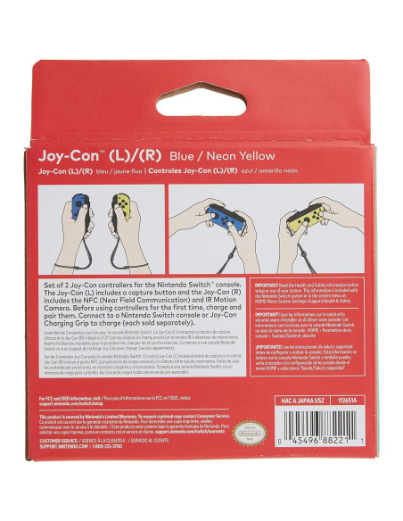 Joy-Con Nintendo Switch Azul y Amarillo Neón - Controladores Joy-Con Nintendo Switch Azul y Amarillo Neón - Controladores