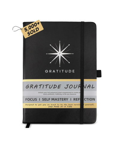 Diario de Gratitud A5 Planificador Negro - Planificadores con Propósito