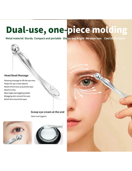 Rodillo Facial LeMeeOly + Gua Sha Acero Inoxidable 3 en 1 Rodillo Facial LeMeeOly + Gua Sha Acero Inoxidable 3 en 1