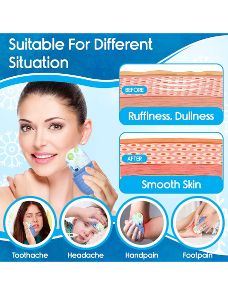 Rodillo de Hielo Facial Tuauoe Azul - Silicona Reutilizable Rodillo de Hielo Facial Tuauoe Azul - Silicona Reutilizable