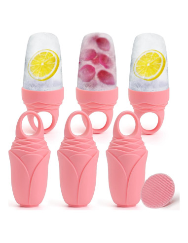 Molde de Silicona para Hielo Facial Mabnuby 3 Pcs Rosa