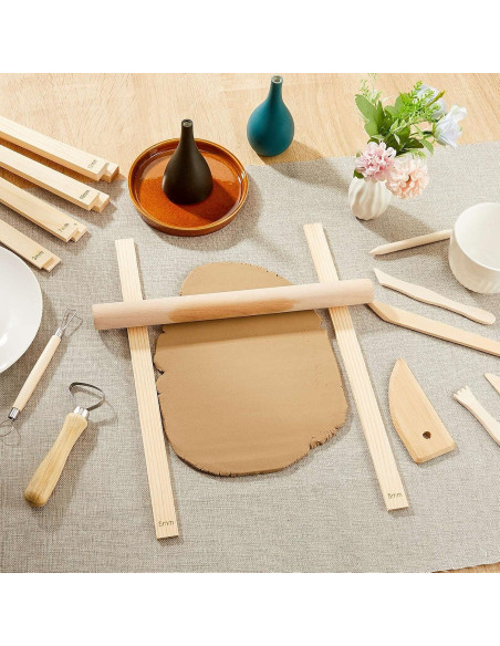 Guía de Palos de Barro Sasylvia 10 Pcs 5 Tamaños Madera Guía de Palos de Barro Sasylvia 10 Pcs 5 Tamaños Madera