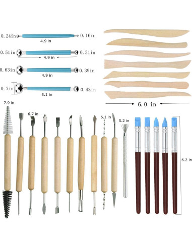 Juego de Herramientas de Cerámica Augernis 57PCS con Estuche