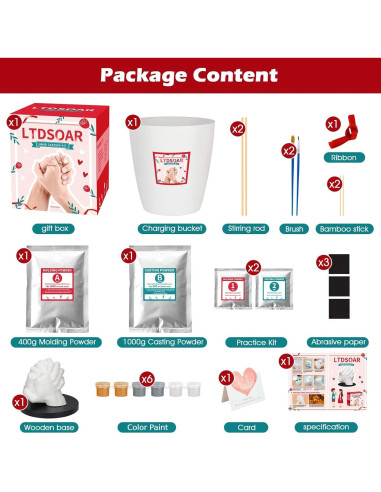 Kit de Moldeo de Manos LTDSOAR para Parejas - Recuerdos Únicos