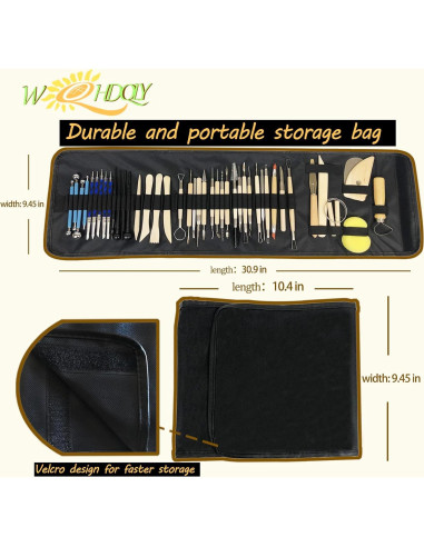 Kit de Herramientas de Cerámica WQHDQLY 45 Piezas para Modelado