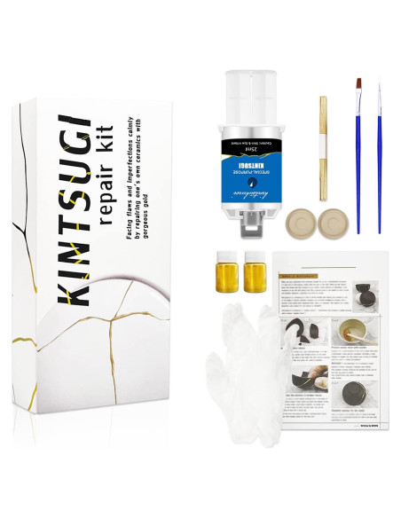 Kit de Reparación Kintsugi 1DFAUL con Polvo de Oro 25ml Kit de Reparación Kintsugi 1DFAUL con Polvo de Oro 25ml
