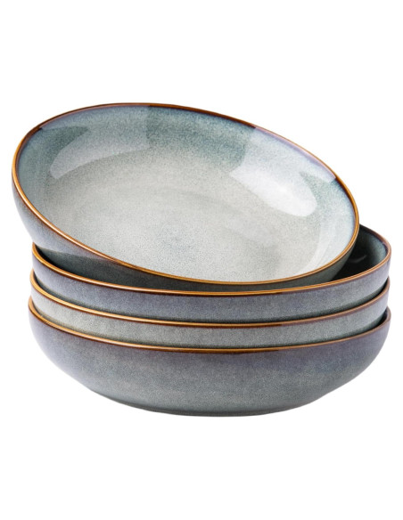 Cuencos de Cerámica AmorArc 4 Piezas 36oz Azul Océano Cuencos de Cerámica AmorArc 4 Piezas 36oz Azul Océano