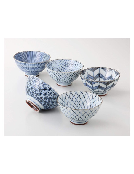 Set de 5 Cuencos de Arroz Japoneses Saikai 11.5cm Porcelana Set de 5 Cuencos de Arroz Japoneses Saikai 11.5cm Porcelana