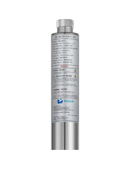Filtro Purificador de Agua HQUA OWS-6 UV 25W 6GPM Acero Inox Filtro Purificador de Agua HQUA OWS-6 UV 25W 6GPM Acero Inox