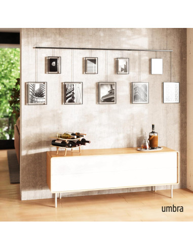 Conjunto de Marcos de Fotos Umbra Exhibit 9 Piezas Negro