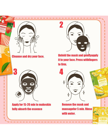 Paquete de 20 mascarillas faciales LingHaoLH hidratantes