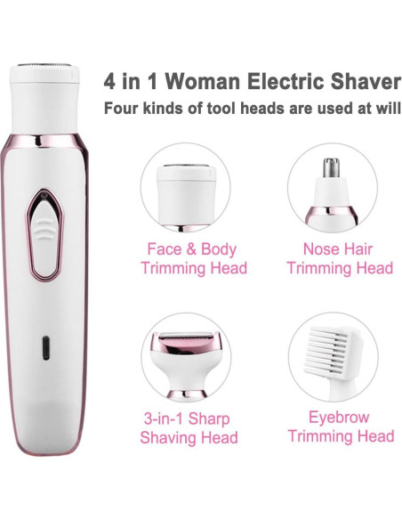Afeitadora eléctrica ANFOOS 4 en 1 para mujeres recargable Afeitadora eléctrica ANFOOS 4 en 1 para mujeres recargable