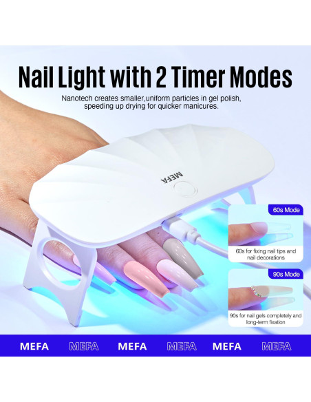 Kit de Esmalte en Gel MEFA 19 Piezas con Luz UV Kit de Esmalte en Gel MEFA 19 Piezas con Luz UV