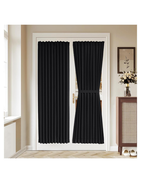 Cortina Francesa Vatge 91x183 cm Autoadhesiva Negra Cortina Francesa Vatge 91x183 cm Autoadhesiva Negra