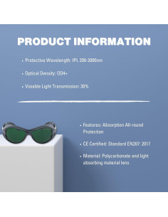 Gafas de Terapia de Luz LED MCWlaser para Depilación y Bronceado 2