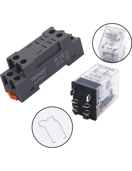 Relé Electromagnético TWTADE YJ2N-LY 10A 8 Pines DC 6V Relé Electromagnético TWTADE YJ2N-LY 10A 8 Pines DC 6V