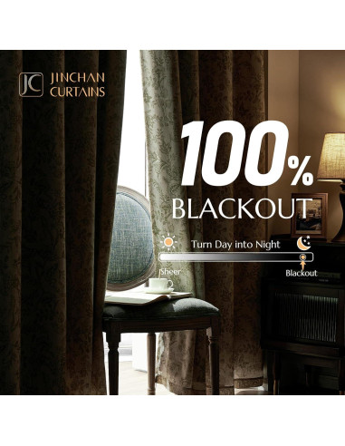 Forros de Cortinas Blackout JINCHAN 2 Paneles 238,76x127 cm