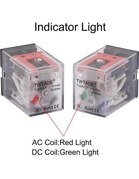 Relé Electromagnético TWTADE YJ2N-LY 10A 8 Pines DC 6V Relé Electromagnético TWTADE YJ2N-LY 10A 8 Pines DC 6V