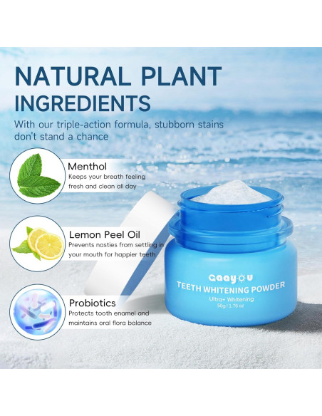 Polvo Blanqueador de Dientes Gaayou 50g Sabor Menta Natural Polvo Blanqueador de Dientes Gaayou 50g Sabor Menta Natural